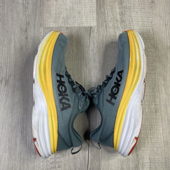 HOKA One One Men's Bondi 8 Goblin Blue/Mountain Spring Athletics Size 12.5D K - Picture 9 of 10